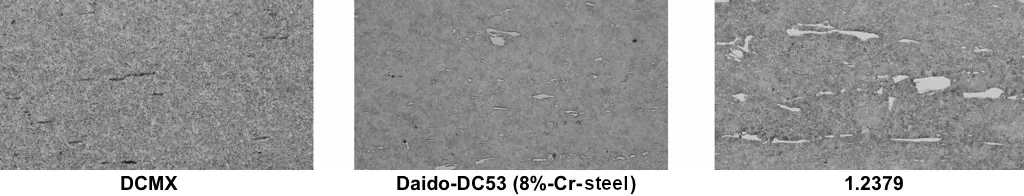 Microstructure of matrix cold work tool steel DCMX